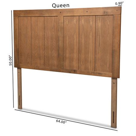 Baxton Studio Patwin Modern and Contemporary Transitional Ash Walnut Finished Wood Queen Size Headboard 179-11156-Zoro